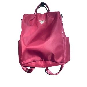 Travel Anti theft Vibrant Red Backpack with Adjustable Straps and Top Handle